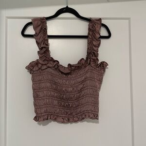 Elliatt tanktop revolve purple mauve ruched ruffle tanktop top